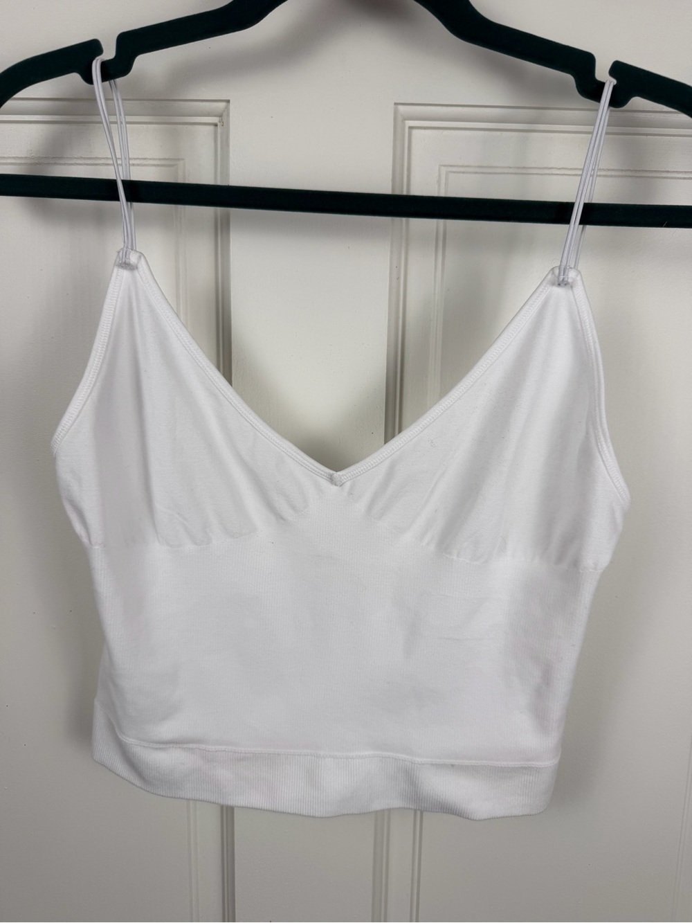 Free People White Ribbed Cami Tank